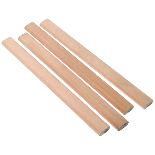 4 lápices carpintero madera sólida HB miniatura 1