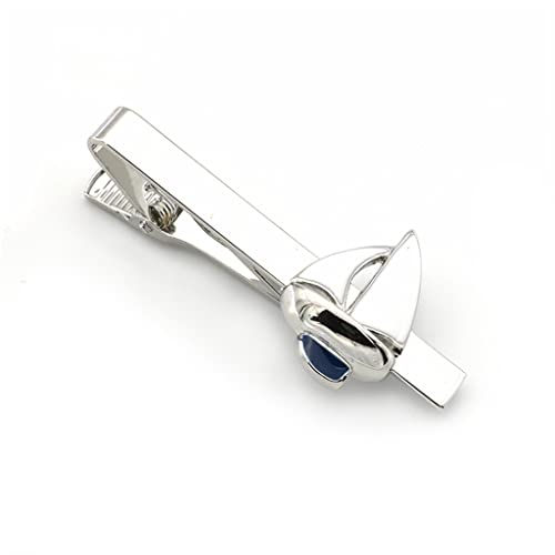 Krawattennadel mit Segelboot, Messing, blau, SaiZIJIA