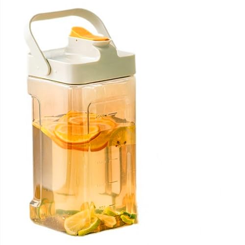 GeRRiT 123fl oz cold water bottle, clear plastic kettle with lid, refrigerator kettle, BPA-free, shatters resistant, perfect for iced tea, Sangria, lemonade, juice, milk, etc (warm white), neutral