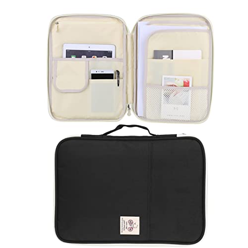 Sac de classement A4 35x25x3cm design uni et compact noir - 4