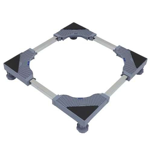 ANDRESLAD Soporte para Lavadora con Base Móvil Antideslizante y Ruedas con Freno Elevador Resistente para Frigoríficos y Secadoras Reducción de Vibraciones y Ruido Compatible con