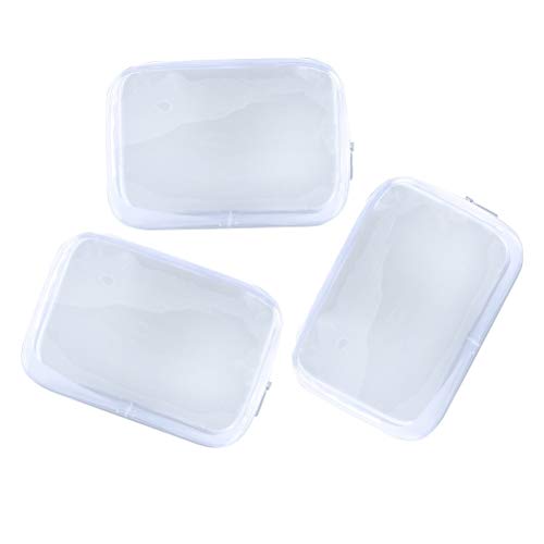 Lurrose 6 peças de PVC transparente bolsa cosmética de viagem com zíper de armazenamento bolsa de to