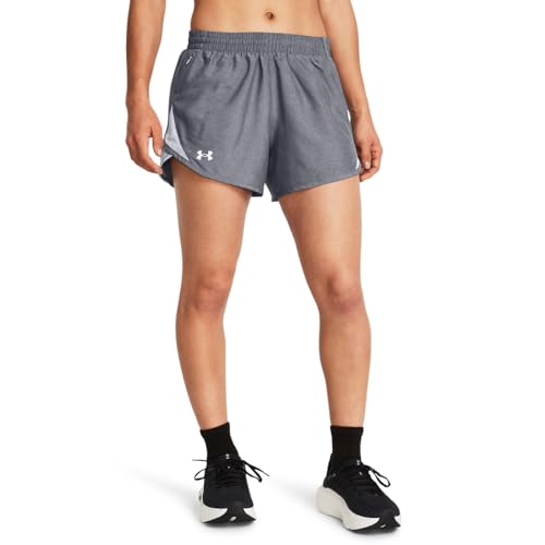 Under Armour Women's Fly By Heathered Shorts, 035 Gray, 3XL