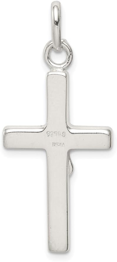 925 Sterling Silver Polished Crucifix Cross Pendant - Image 3