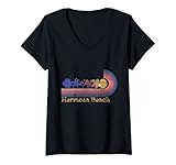 Photo Gallery donna retro hermosa spiaggia tropicale fiori 80 s stile surf maglietta con collo a v Photo Gallery donna retro hermosa spiaggia tropicale fiori 80 s stile surf maglietta con collo a v