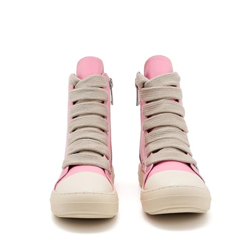 Image of Womens High Top Sneakers Jumbo Lace-up Platform Comfort Trainers Thick Soles Walking Casual Shoes