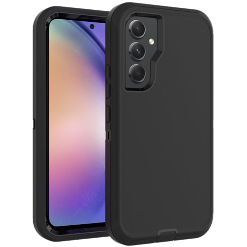 Image of Case for Galaxy A54, Heavy-Duty Tough Rugged Shockproof Drop Protective Cover Cases for Samsung Galaxy A54, Black