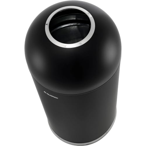 Caneca de basura negra de acero con tapa dome 15 gal miniatura 3