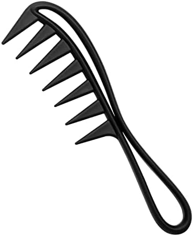 Wide Tooth Shark Comb, Curly Hair Salon Barber Comb, for Wet Hair and Long Hair Detangling, for Different Types of Hair (Black)