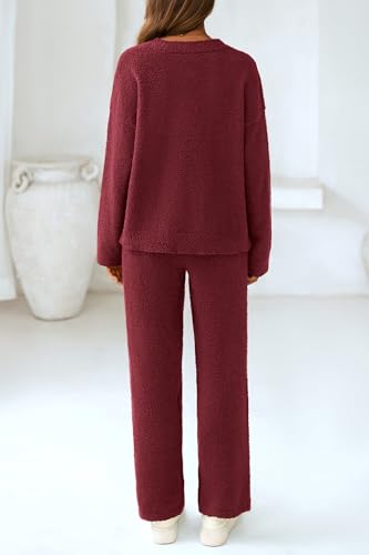 PRETTYGARDEN Lounge Sets for Women Two Piece Sweaters Pajama Set Fall Fashion 2025 Loungewear Outfits Matching Winter Clothes