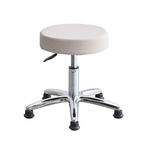 Taburete giratorio ajustable de piel sintética con ruedas para el hogar, spa, salón, dibujo, asiento redondo ergonómico para mayor comodidad y movilidad