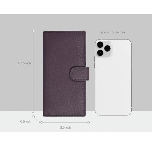 Image of Leather Checkbook Cover Holder for Women - Standard Register Duplicate Checks RFID