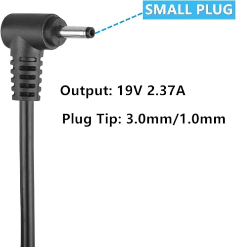 Image of WeFly 19V 2.37A 45 Watt Laptop Adapter Charger Pin Size 3.0 x 1.1 mm for Acer Swift 3, Aspire v13 P3 Chromebook 11 13 14 15 N7 R11 c720 CB3 CB5 A314 A315-58 A315-58G A314-22 Black (AC 45W 1.1mm)