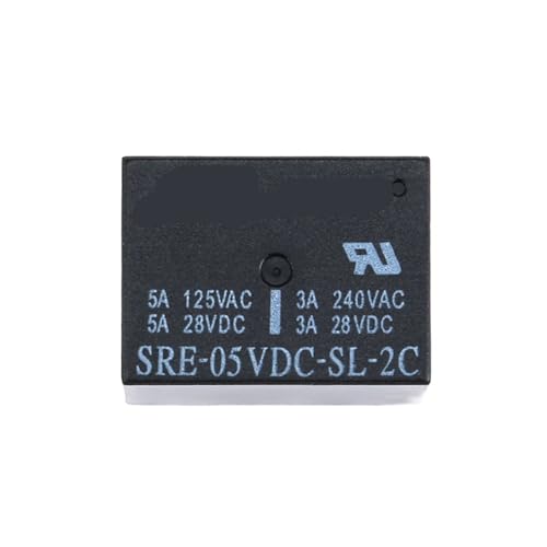 Relais de puissance SRE-05VDC-SL-2C 5V à 8 broches pour circuit imprimé PCB, lot de 5 pièces