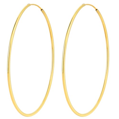 14K Gold Hoop Earrings for Women Stunning Oversized Gold Hoop Chunky Earrings for Women Elegant 60mm