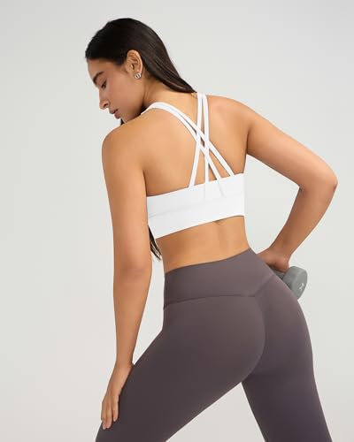 Image of Ama Larsi High Impact Strappy Sports Bra for Women | Padded Crisscross Back Supportive Running Yoga Workout Gym