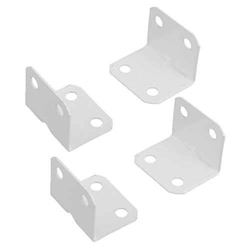 uxcell Home Furniture Carbon Steel L Shape Corner Brace Plate 90 Degree Right Angle Bracket White 4pcs