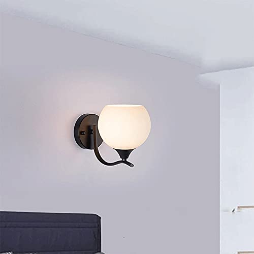 Aplique de pared moderno de cristal y metal, lámpara E27 para dormitorio 3