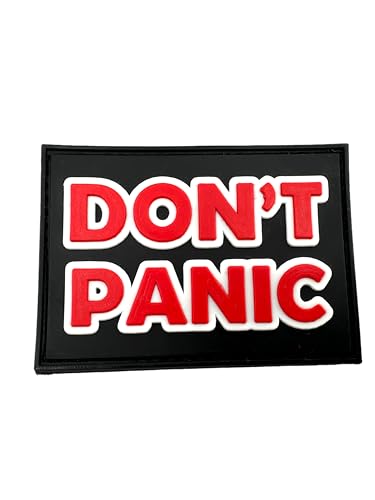 Don't Panic röd vit taktisk airsoft PVC moral lapp