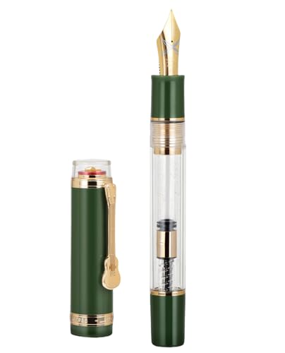 JIENIGUI JINHAO1935 Tiando アクリル万年筆 サイズ#8 細字剣先 宮殿博物館レッド 高級ギタークリップと大型コンバーター付き 書道インクペン