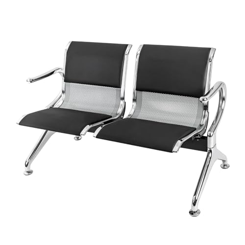 SGKOMN Hospital waiting room chair,Seat Leather Office Guest Chair with Arms Reception Chairs for Waiting Room Office Airport Hospital Bank
