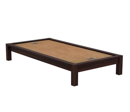 Image of CRAFT D ARTS Sheesham Wood Single Size Bed Without Storage | Wooden Single Bed | Space Saving Low Floor /Lying /Rise /Level /Profile Cot Bed for Bedroom, Walnut Finish