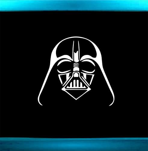 Darth Face Vader Decal Star Decal Vinyl Sticker for Cars, Trucks, Boats, Laptops- Motorcycle Bicycle – Skateboard - Luggage - | White | 5.5" x 5.2" | AG-663