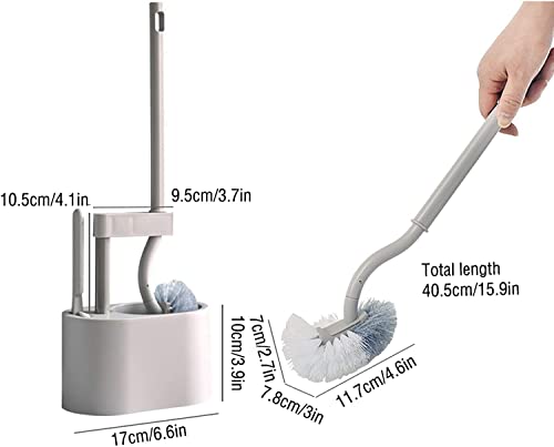 Brosse et support de toilette mural CFWSHJ avec manche long pour salle de bain - 5