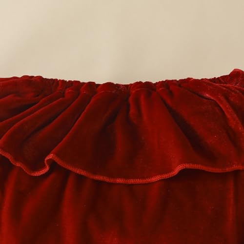 Roupa infantil de algodão macio quente gola redonda babados manga longa conjunto de roupas de Natal
