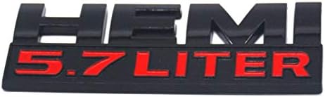 5.7 Liter Hemi 3D Logo Decal Emblem for Side Pillar Door Fender Trunk Emblem Badge Plate Decal with Sticker Set for…