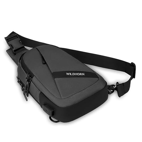 Image of WildHorn Sling Bag for Men | Water-Resistant Crossbody Chest Bag with Multiple Compartments I Adjustable Strap for Travel, Office & Daily Use
