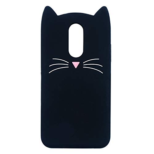 Joyleop Case for LG Stylo 4／LG Q Stylus,Cartoon Soft Silicone Cute 3D Fun Cool Cover,Kawaii Unique Kids Girls Animal Character Rubber Skin Shockproof Protector Cases for LG Stylo 4 Plus Black Cat