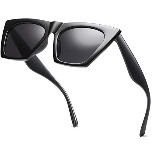 AISSWZBEER Retro Square Cat Eye Sunglasses for Women Fashion Trendy Style UV400 Protection