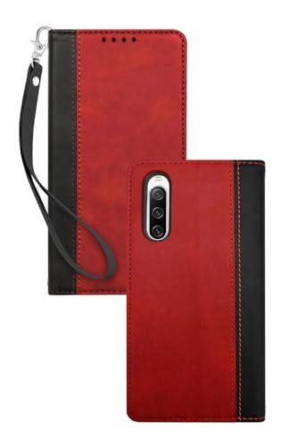 叶kanae カナエ Xperia 10 iv SO-52C SOG07 A202SO ケース カバー 手帳型 本革調 レザーケース ボルドーレッド×ブラック 1個入り