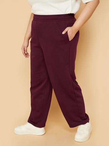 Image of Max Plus Size Women Solid Athleisure Track Pants, Regular Fit