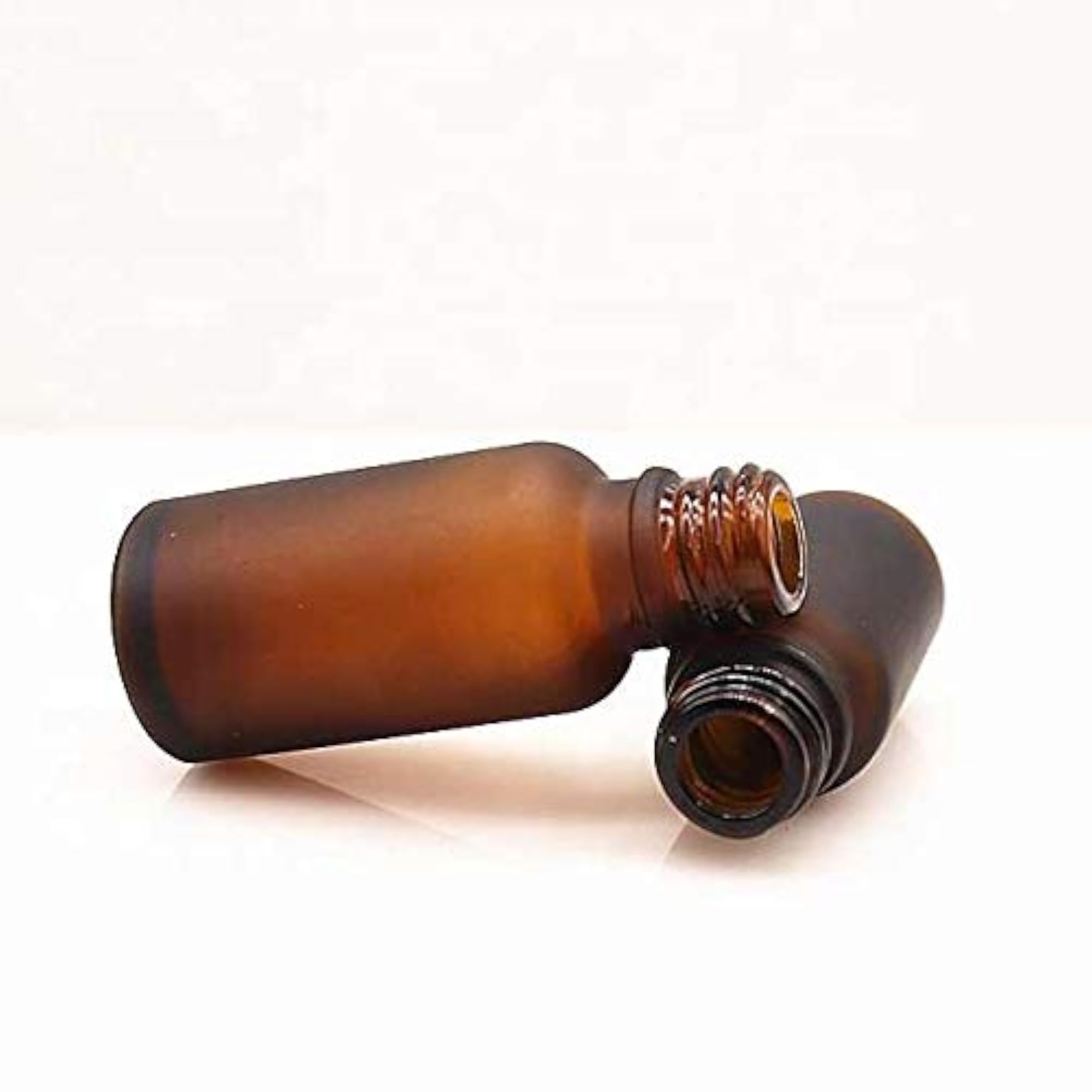Pack of 12 Amber Frosted Glass Dropper Bottles 15ml