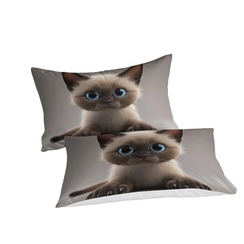 Housse de couette chat 140x200抗皱速干被套三件套微纤维拉链款