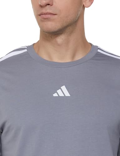 Image of adidas Men Cotton Striped Regular Fit T-Shirt