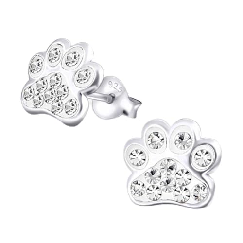 Image of 925 Sterling Silver Paw Print Stud Earrings (Choose Your Style) (Nickel Free)