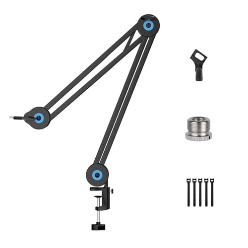 Supports de microphone en alliage durable au design articulé noir