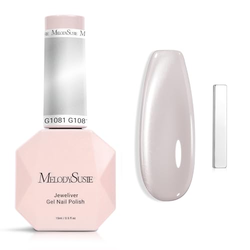 Image of MelodySusie Jeweliver Cat Eye Gel Nail Polish, Bright Silver Glitter Holographic Magnetic Nail Polish with Magnet, 0.5 Fl Oz, UV Gel for Nail Art Manicure Salon DIY at Home G1081