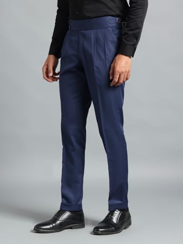 Image of Gurkha Pants for Men | Trouser for Men | Formal Pant | Double Button | Regular Fit Trouser High Waist Pleated Casual Trousers | Straight Leg Pants for Office Smart Casual Travel Party