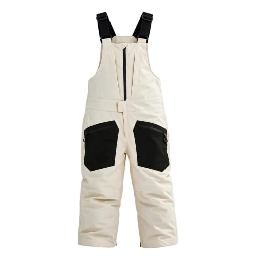 Ssuyeuri Boys Girls Snow Pants Winter Waterproof Snow Bibs Overalls Khaki - image 6