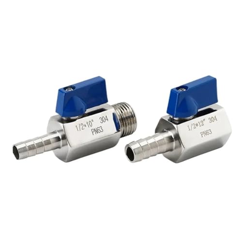 Mini válvula de acero inoxidable 304 de 3/4" con espiga para manguera 2