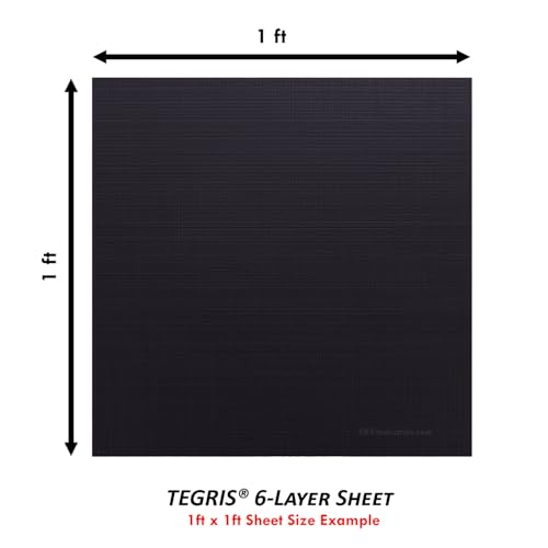 Image of TEGRIS Thermoplastic Composite Sheet - (12 x 12 in.) - (Black) - (6 Layer /.030) - Impact Resistant Material for Holster Making, DIY Gear, & Hobby - (USA Made)