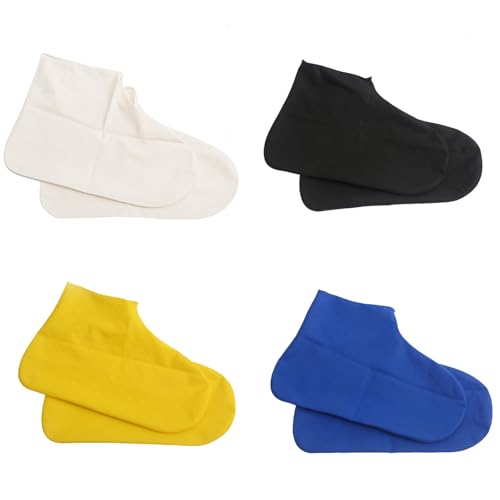 yolzhxe 4 Pares Protector Calzado Lluvia, Reutilizable Cubre Zapatos Impermeable, Cubre Calzado para Lluvia Antideslizante, Calzas de Silicona, Cubrezapatos Impermeable para Días de Lluvia y Nieve, M