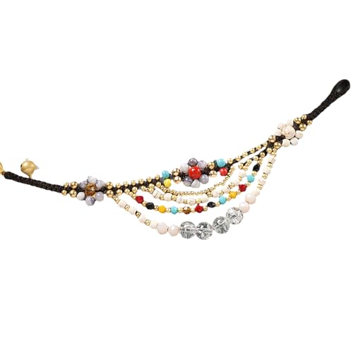 Bracelet tissé à la main pour femmes avec perles rétro et look bohème décontracté