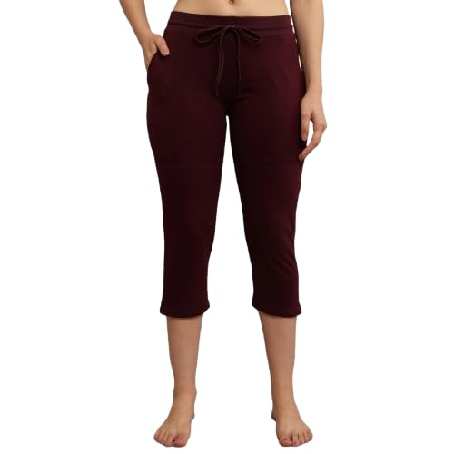 detra Women Lounge Capri CapriComfortable Regular Fit for Women Casual, Nightwear, Home & Daily Wear Wine-picture-13