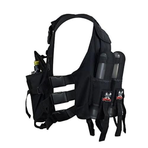 Maddog Lightweight Tactical Paintball Sport Vest with Paintball Tank Pouch and Paintball Pod Holder Attachments | Holds Up to 4 Pods & Tank Up to 90ci