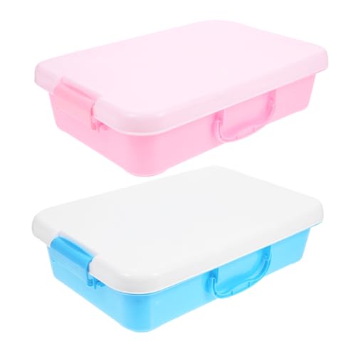 Cabilock Caja De Arena Portátil Con Asa 2 Unidades Arenero De Interior/externo Bandeja De Almacenamiento